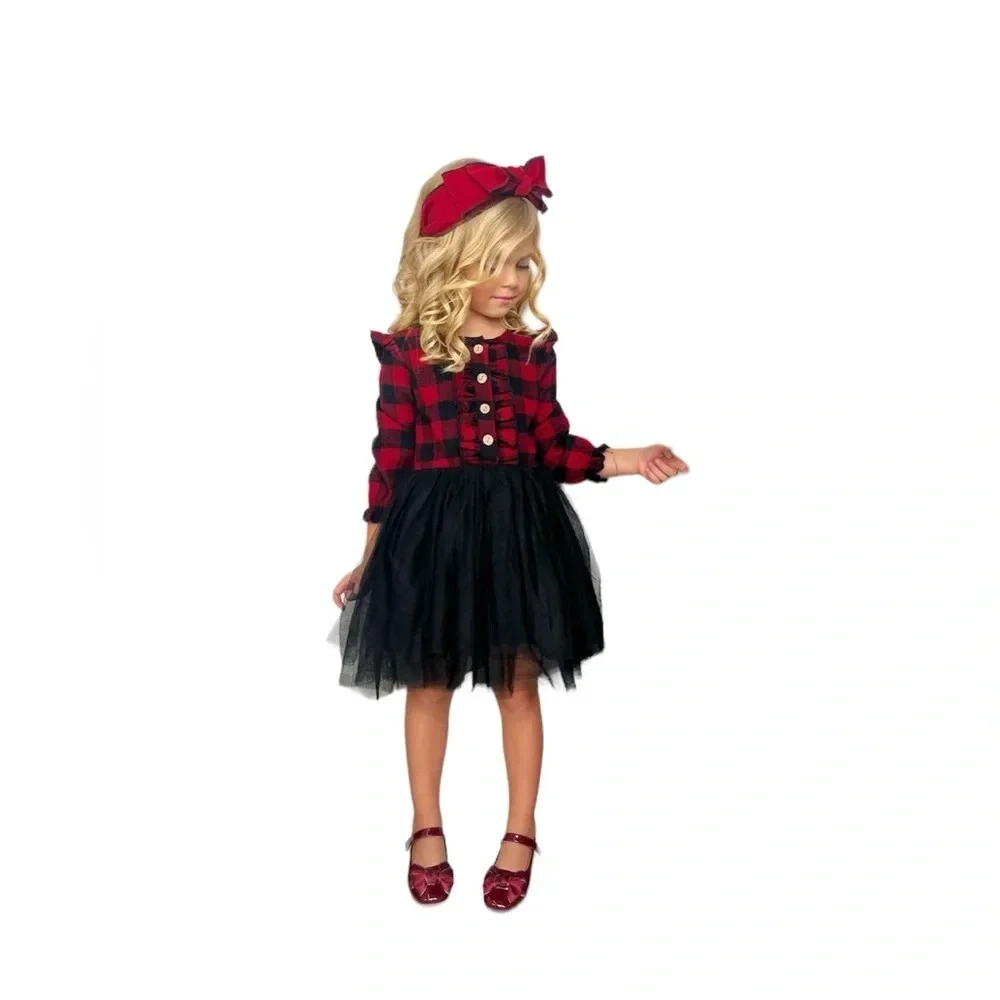 Mia Belle Girl’s Plaid Ruffled Tutu Dress **HOST PICK**